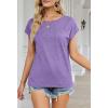 MEROKEETY Women’s 2026 Summer Cap Sleeve Tops Business Dressy Loose Basic T Shirts Blouse Fashion Outfits Trendy Clothes(Lavender)