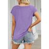 MEROKEETY Women’s 2026 Summer Cap Sleeve Tops Business Dressy Loose Basic T Shirts Blouse Fashion Outfits Trendy Clothes(Lavender)