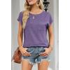 MEROKEETY Women’s 2026 Summer Cap Sleeve Tops Business Dressy Loose Basic T Shirts Blouse Fashion Outfits Trendy Clothes(Purple)