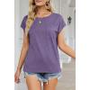 MEROKEETY Women’s 2026 Summer Cap Sleeve Tops Business Dressy Loose Basic T Shirts Blouse Fashion Outfits Trendy Clothes(Purple)