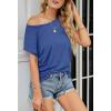 MEROKEETY Women’s 2026 Summer Cap Sleeve Tops Business Dressy Loose Basic T Shirts Blouse Fashion Outfits Trendy Clothes(Royalblue)