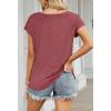 MEROKEETY Women’s 2026 Summer Cap Sleeve Tops Business Dressy Loose Basic T Shirts Blouse Fashion Outfits Trendy Clothes(Watermelon)