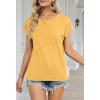 MEROKEETY Women’s 2026 Summer Cap Sleeve Tops Business Dressy Loose Basic T Shirts Blouse Fashion Outfits Trendy Clothes(Yellow)