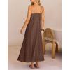 MEROKEETY Women’s Summer Spaghetti Straps Sundress 2026 Casual Sleeveless Floral Lace Eyelet Boho Beach Maxi Dress(Brown)