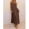 MEROKEETY Women’s Summer Spaghetti Straps Sundress 2026 Casual Sleeveless Floral Lace Eyelet Boho Beach Maxi Dress(Brown)