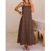 MEROKEETY Women’s Summer Spaghetti Straps Sundress 2026 Casual Sleeveless Floral Lace Eyelet Boho Beach Maxi Dress(Brown)