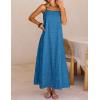 MEROKEETY Women’s Summer Spaghetti Straps Sundress 2026 Casual Sleeveless Floral Lace Eyelet Boho Beach Maxi Dress(Dustyblue)