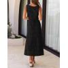 MEROKEETY Womens 2026 Summer Floral Maxi Dress Sleeveless Tie Waist Elegant Formal Bodycon Wedding Guest Party Long Dresses(Black)