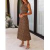 MEROKEETY Womens 2026 Summer Floral Maxi Dress Sleeveless Tie Waist Elegant Formal Bodycon Wedding Guest Party Long Dresses(Brown)