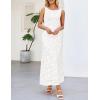MEROKEETY Womens 2026 Summer Floral Maxi Dress Sleeveless Tie Waist Elegant Formal Bodycon Wedding Guest Party Long Dresses(White)