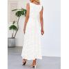 MEROKEETY Womens 2026 Summer Floral Maxi Dress Sleeveless Tie Waist Elegant Formal Bodycon Wedding Guest Party Long Dresses(White)