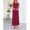 MEROKEETY Womens 2026 Summer Floral Maxi Dress Sleeveless Tie Waist Elegant Formal Bodycon Wedding Guest Party Long Dresses(Wine)