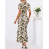 MEROKEETY Women’s Summer Floral Bodycon Maxi Dress 2026 Square Neck Short Sleeve Mesh Wedding Guest Cocktail Party Dresses(Apricot)