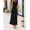 MEROKEETY Women’s Summer Floral Ruffle Maxi Dress 2026 Sleeveless High Slit Bodycon Formal Cocktail Wedding Guest Dresses(Black)