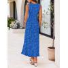 MEROKEETY Women’s Summer Floral Ruffle Maxi Dress 2026 Sleeveless High Slit Bodycon Formal Cocktail Wedding Guest Dresses(Royal)