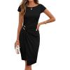 MEROKEETY Women’s 2026 Summer Bodycon Mini Dress Cap Sleeve Ruched Wedding Guest Cocktail Party Beach Sundress(Black)