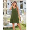 MEROKEETY Women’s Summer Boho Mini Dress 2026 Sleeveless Eyelet Embroidered Floral Flowy A Line Beach Vacation Short Dresses(Army Green)