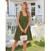 MEROKEETY Women’s Summer Boho Mini Dress 2026 Sleeveless Eyelet Embroidered Floral Flowy A Line Beach Vacation Short Dresses(Army Green)
