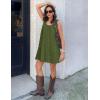 MEROKEETY Women’s Summer Boho Mini Dress 2026 Sleeveless Eyelet Embroidered Floral Flowy A Line Beach Vacation Short Dresses(Army Green)