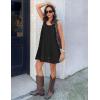 MEROKEETY Women’s Summer Boho Mini Dress 2026 Sleeveless Eyelet Embroidered Floral Flowy A Line Beach Vacation Short Dresses(Black)