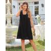 MEROKEETY Women’s Summer Boho Mini Dress 2026 Sleeveless Eyelet Embroidered Floral Flowy A Line Beach Vacation Short Dresses(Black)