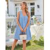 MEROKEETY Women’s Summer Boho Mini Dress 2026 Sleeveless Eyelet Embroidered Floral Flowy A Line Beach Vacation Short Dresses(Blue)