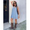 MEROKEETY Women’s Summer Boho Mini Dress 2026 Sleeveless Eyelet Embroidered Floral Flowy A Line Beach Vacation Short Dresses(Blue)
