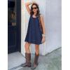 MEROKEETY Women’s Summer Boho Mini Dress 2026 Sleeveless Eyelet Embroidered Floral Flowy A Line Beach Vacation Short Dresses(Navy)
