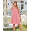 MEROKEETY Women’s Summer Boho Mini Dress 2026 Sleeveless Eyelet Embroidered Floral Flowy A Line Beach Vacation Short Dresses(Pink)