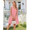MEROKEETY Women’s Summer Boho Mini Dress 2026 Sleeveless Eyelet Embroidered Floral Flowy A Line Beach Vacation Short Dresses(Pink)