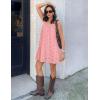 MEROKEETY Women’s Summer Boho Mini Dress 2026 Sleeveless Eyelet Embroidered Floral Flowy A Line Beach Vacation Short Dresses(Pink)