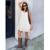 MEROKEETY Women’s Summer Boho Mini Dress 2026 Sleeveless Eyelet Embroidered Floral Flowy A Line Beach Vacation Short Dresses(White)