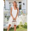 MEROKEETY Women’s Summer Boho Mini Dress 2026 Sleeveless Eyelet Embroidered Floral Flowy A Line Beach Vacation Short Dresses(White)