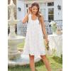 MEROKEETY Women’s Summer Boho Mini Dress 2026 Sleeveless Eyelet Embroidered Floral Flowy A Line Beach Vacation Short Dresses(White)