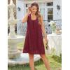 MEROKEETY Women’s Summer Boho Mini Dress 2026 Sleeveless Eyelet Embroidered Floral Flowy A Line Beach Vacation Short Dresses(Wine)