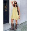 MEROKEETY Women’s Summer Boho Mini Dress 2026 Sleeveless Eyelet Embroidered Floral Flowy A Line Beach Vacation Short Dresses(Yellow)