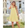 MEROKEETY Women’s Summer Boho Mini Dress 2026 Sleeveless Eyelet Embroidered Floral Flowy A Line Beach Vacation Short Dresses(Yellow)