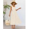 MEROKEETY Women’s Summer Midi Dress 2026 Elegant Square Neck Sleeveless Flowy A Line Casual Beach Vacation Sundress(Apricot)