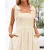 MEROKEETY Women’s Summer Midi Dress 2026 Elegant Square Neck Sleeveless Flowy A Line Casual Beach Vacation Sundress(Apricot)