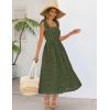 MEROKEETY Women’s Summer Midi Dress 2026 Elegant Square Neck Sleeveless Flowy A Line Casual Beach Vacation Sundress(Armygreen)