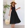 MEROKEETY Women’s Summer Midi Dress 2026 Elegant Square Neck Sleeveless Flowy A Line Casual Beach Vacation Sundress(Black)