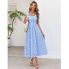 MEROKEETY Women’s Summer Midi Dress 2026 Elegant Square Neck Sleeveless Flowy A Line Casual Beach Vacation Sundress(Blue)