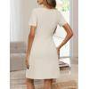 MEROKEETY Women’s Summer Short Sleeve Mini Dress 2026 Spring Elegant Business A Line Bodycon Work Graduation Short Dress(Apricot)