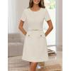 MEROKEETY Women’s Summer Short Sleeve Mini Dress 2026 Spring Elegant Business A Line Bodycon Work Graduation Short Dress(Apricot)