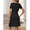 MEROKEETY Women’s Summer Short Sleeve Mini Dress 2026 Spring Elegant Business A Line Bodycon Work Graduation Short Dress(Black)