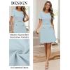 MEROKEETY Women’s Summer Short Sleeve Mini Dress 2026 Spring Elegant Business A Line Bodycon Work Graduation Short Dress(Blue)