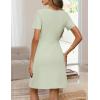 MEROKEETY Women’s Summer Short Sleeve Mini Dress 2026 Spring Elegant Business A Line Bodycon Work Graduation Short Dress(Lightgreen)
