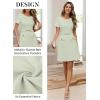 MEROKEETY Women’s Summer Short Sleeve Mini Dress 2026 Spring Elegant Business A Line Bodycon Work Graduation Short Dress(Lightgreen)