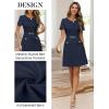 MEROKEETY Women’s Summer Short Sleeve Mini Dress 2026 Spring Elegant Business A Line Bodycon Work Graduation Short Dress(Navy)