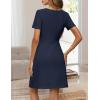 MEROKEETY Women’s Summer Short Sleeve Mini Dress 2026 Spring Elegant Business A Line Bodycon Work Graduation Short Dress(Navy)